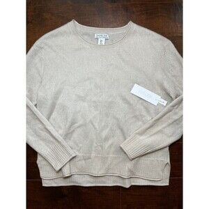 RACHEL ZOE US Women’s L Oatmeal Beige 100% 2 Ply Cashmere Sweater Top Relaxed